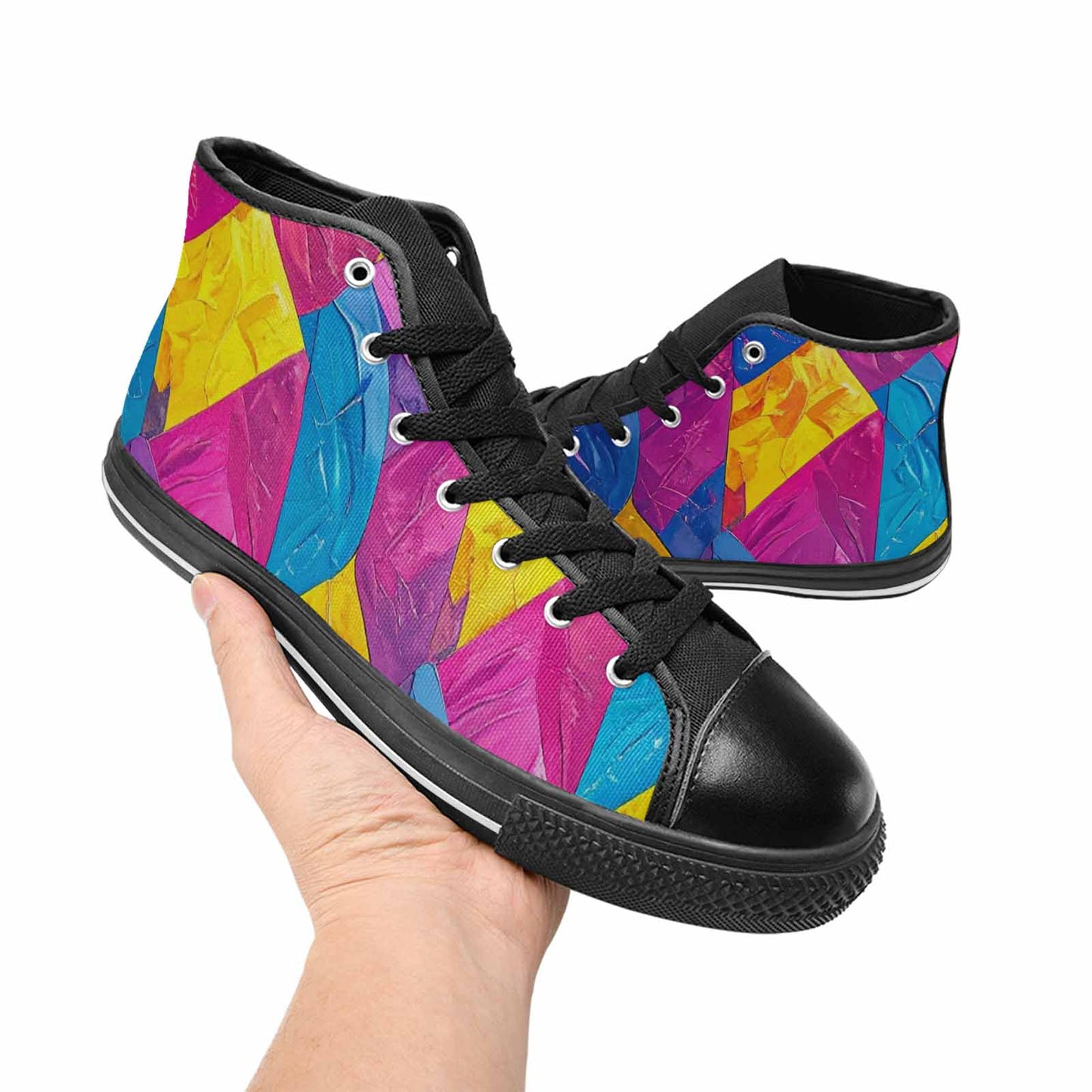 MEN'S Pansexual Flag Color High Top Canvas Y2K Sneakers