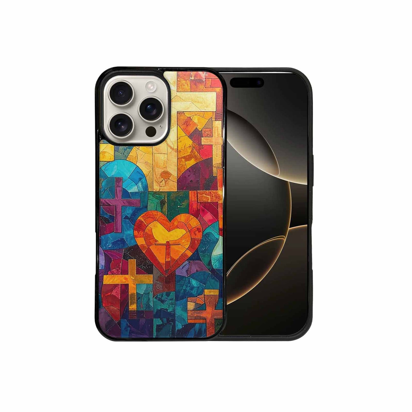 iPhone 16 Pro Max Case — Faith Cross And Faith Icons Pattern, Custom Designed Case Cover