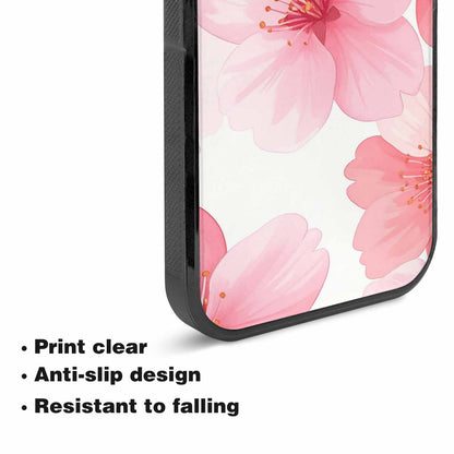 iPhone 15 Plus Case — Japanese Cherry Blossom Pattern Sakura Flowers, Custom Printed Phone Case