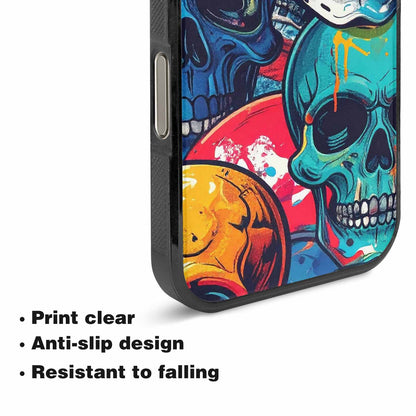iPhone 16 Pro Max Case — Graffiti Skull Art Seamless Pattern Vibrant, Original Design Phone Case