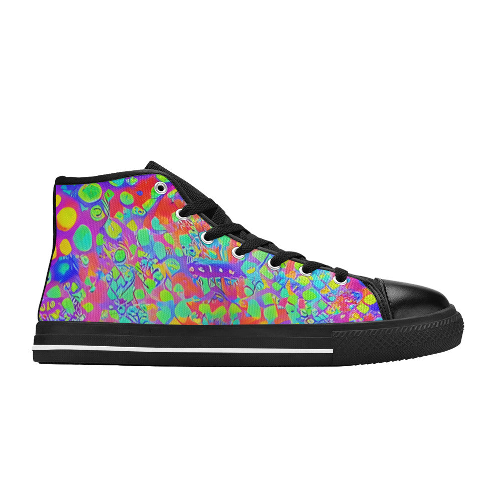 WOMEN'S Cc Acid Bath Art High Top Canvas Dark Academia Custom Shoes