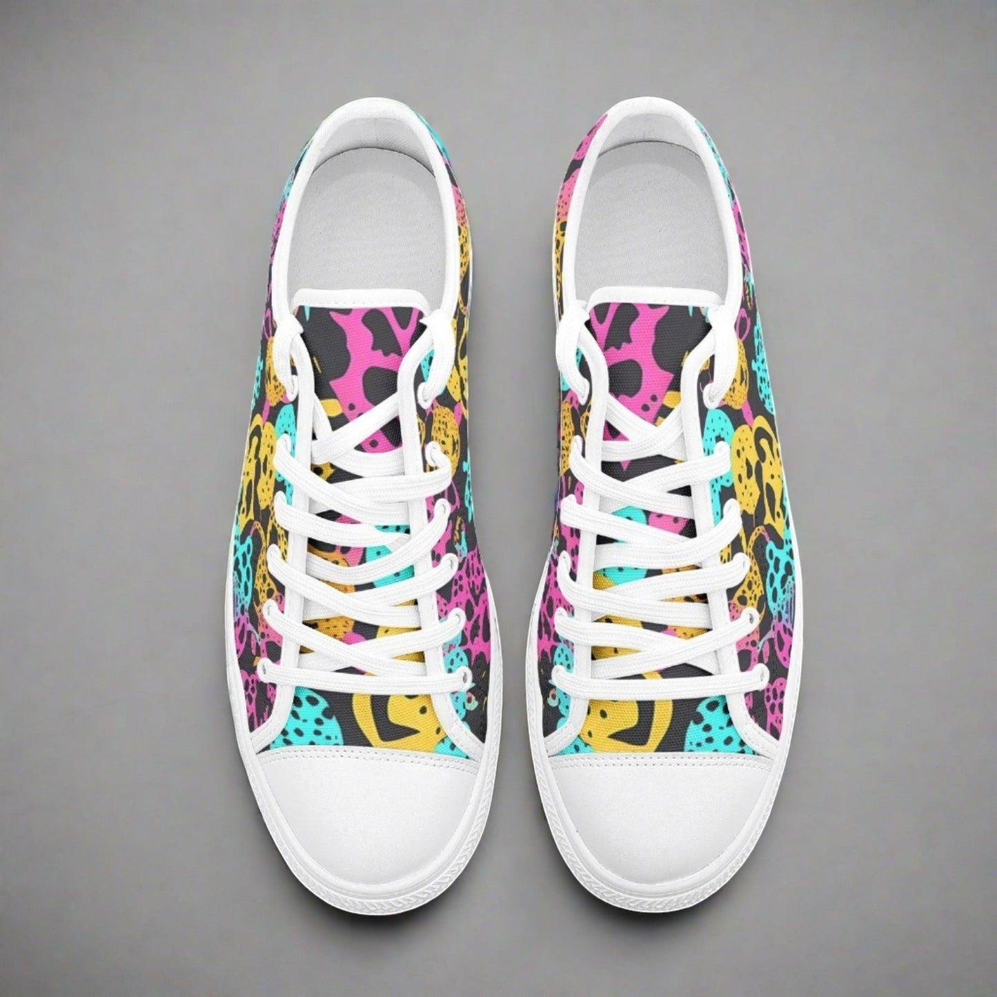 Animal Print custom high-top canvas shoes — wearable art by Freaky Shoes