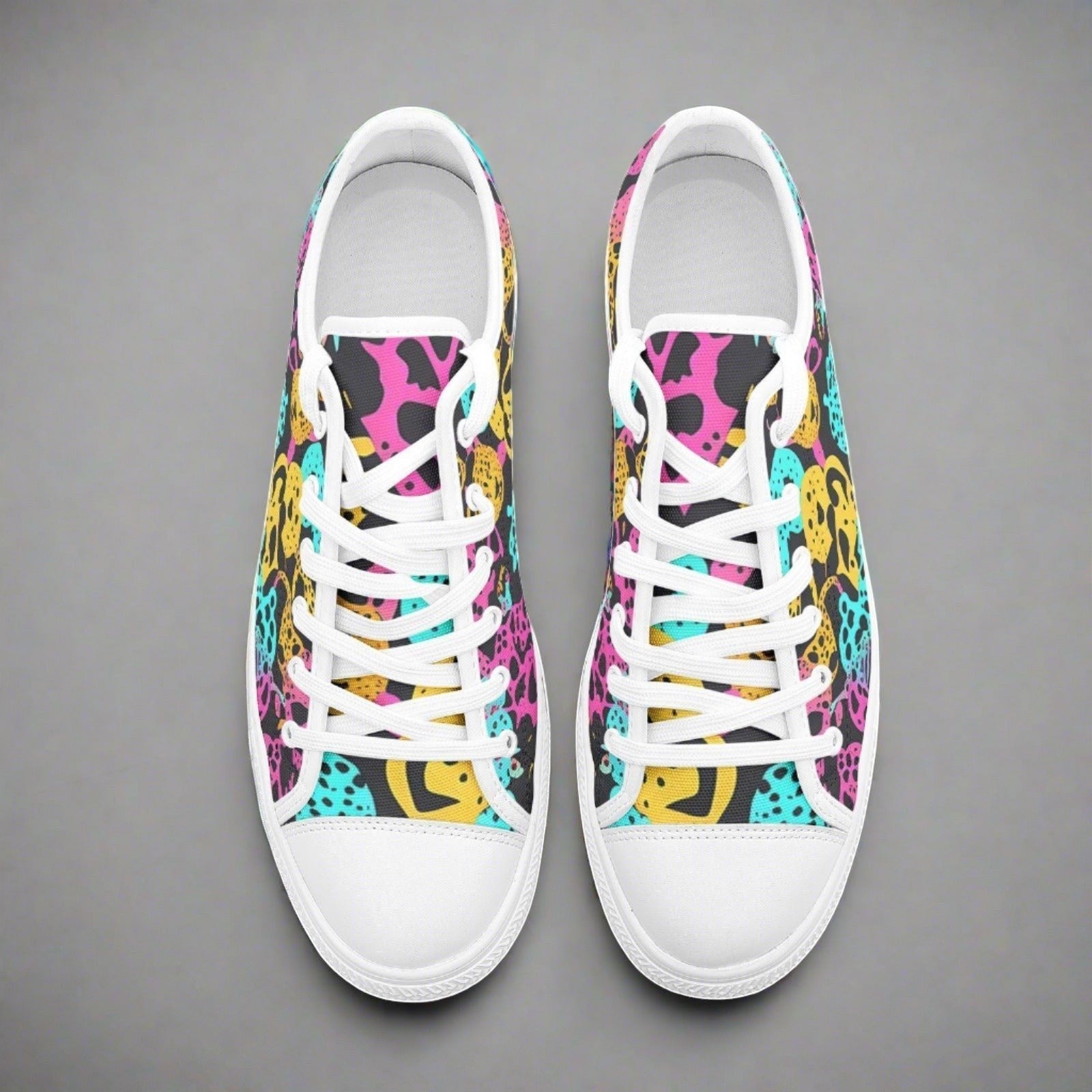 Animal Print custom high-top canvas shoes — wearable art by Freaky Shoes