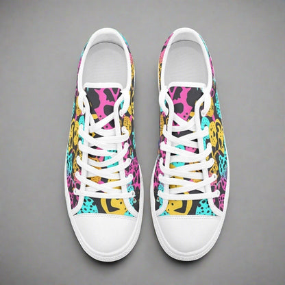 Animal Print custom high-top canvas shoes — wearable art by Freaky Shoes