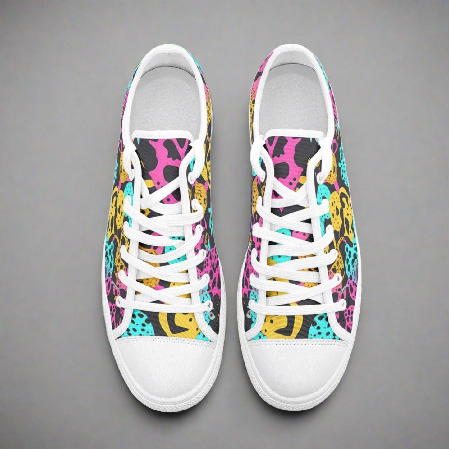 Holographic Teal Gold Wearable Bold Art - Freaky Shoes | Custom Art Sneakers