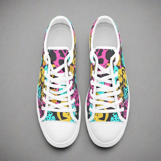 Holographic Teal Gold Wearable Bold Art - Freaky Shoes | Custom Art Sneakers