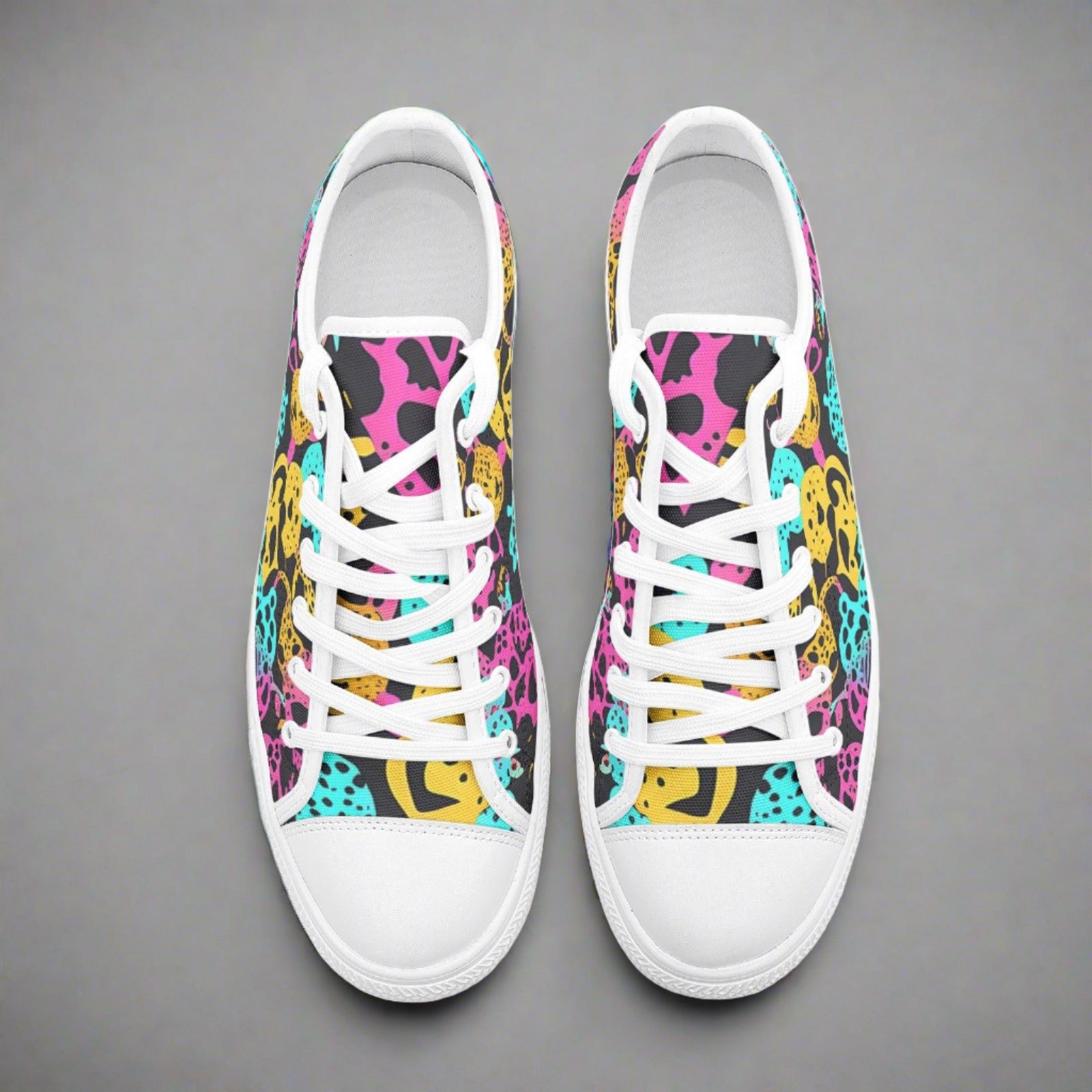 Butterfly Rainbow Purple Teal Custom Bold Art - Freaky Shoes | Custom Art Sneakers