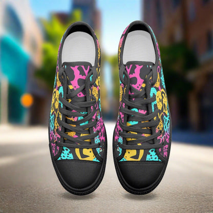 Butterfly Rainbow Purple Teal Custom Bold Art - Freaky Shoes | Custom Art Sneakers
