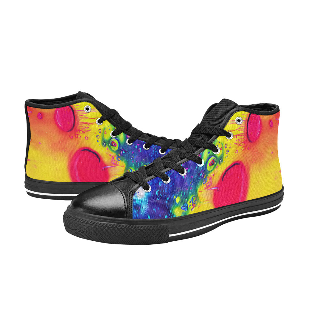 WOMEN'S Cc Acid Bath 4 High Top Canvas Wallpaper Art Shoes