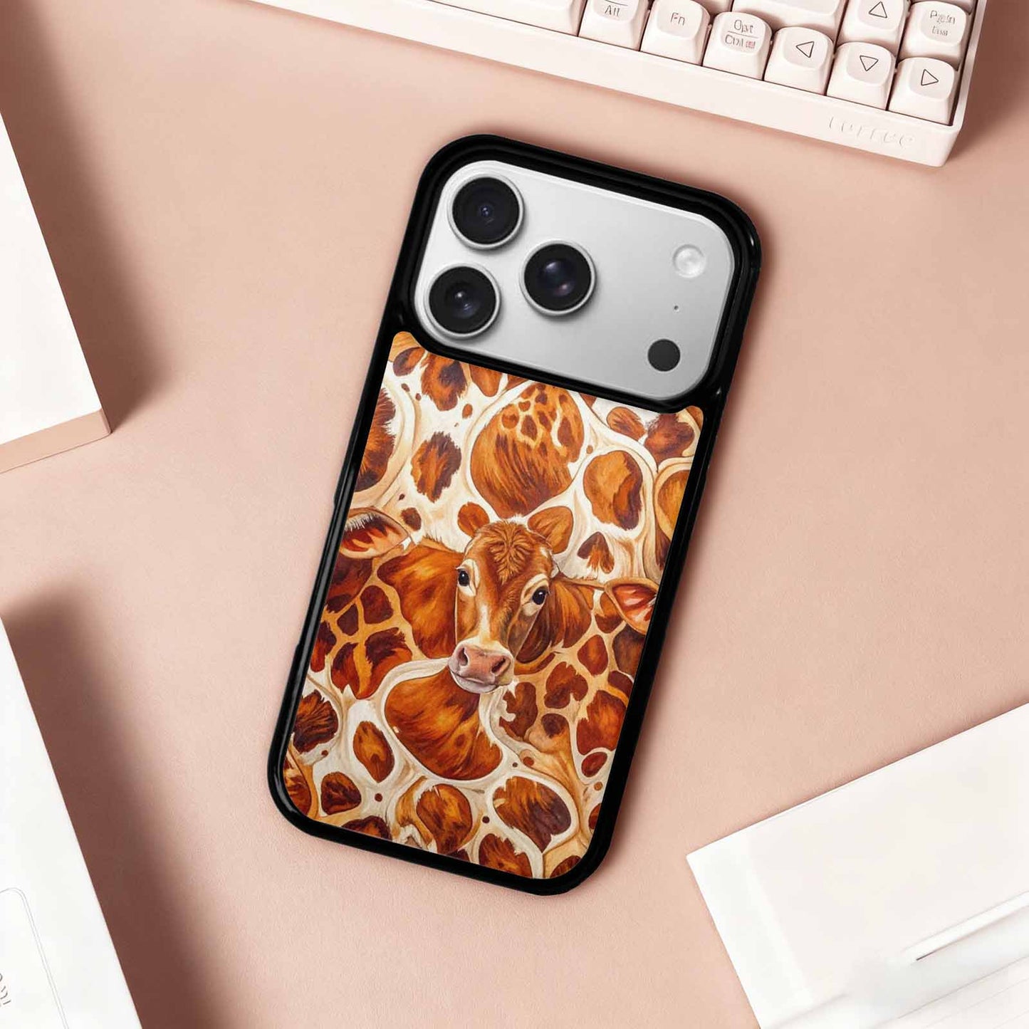 iPhone 17 Pro Case — Small Cow Animal Print Skin Animal, Custom Print Case Cover