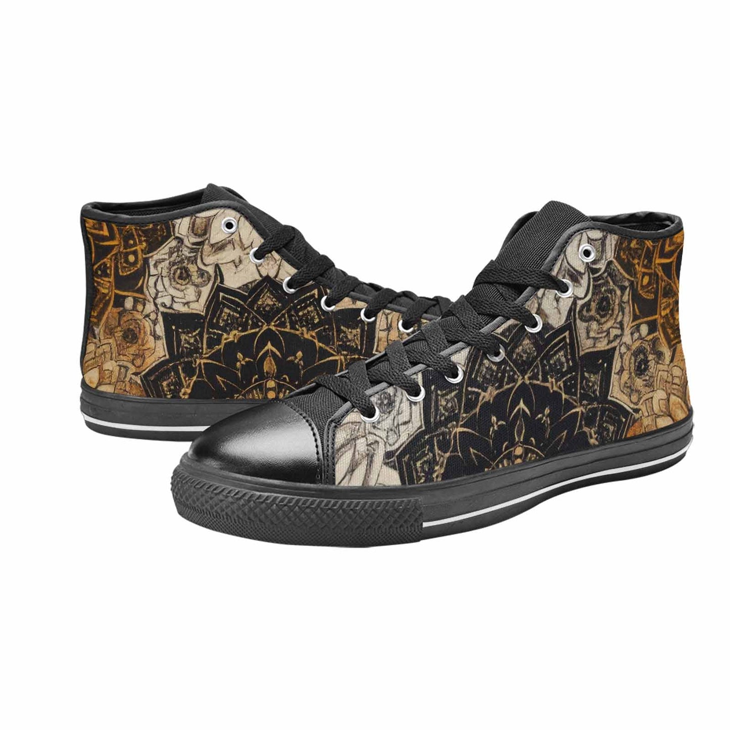 MEN'S Mandala High Top Canvas Neon Fantasy Sneakers