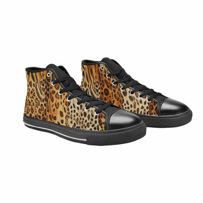 MEN'S Animal Print High Top Canvas Vibrant Chaos Shoes