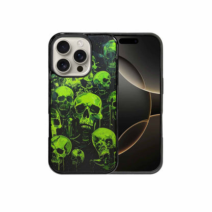 iPhone 16 Pro Case — Skeletons Neon Green Glowskele Ou7 Personalized, Original Design Phone Case