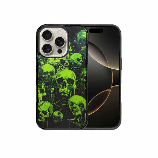 iPhone 16 Pro Case — Skeletons Neon Green Glowskele Ou7 Personalized, Original Design Phone Case
