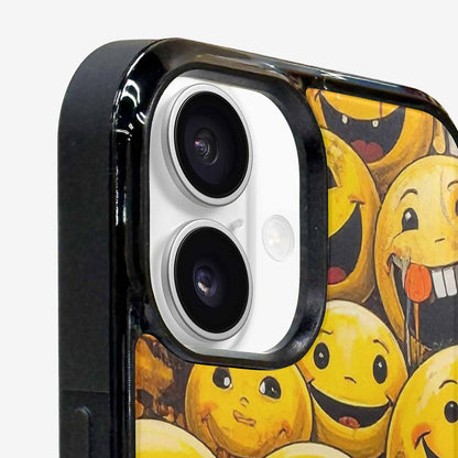 iPhone 16 Case — Melting Moon Smiley Red Splatt Nsg, Custom Designed Case Cover