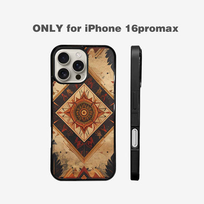 iPhone 16 Pro Max Case — Native American Geometric Pattern Arrows Feathers, Personalized Phone Case