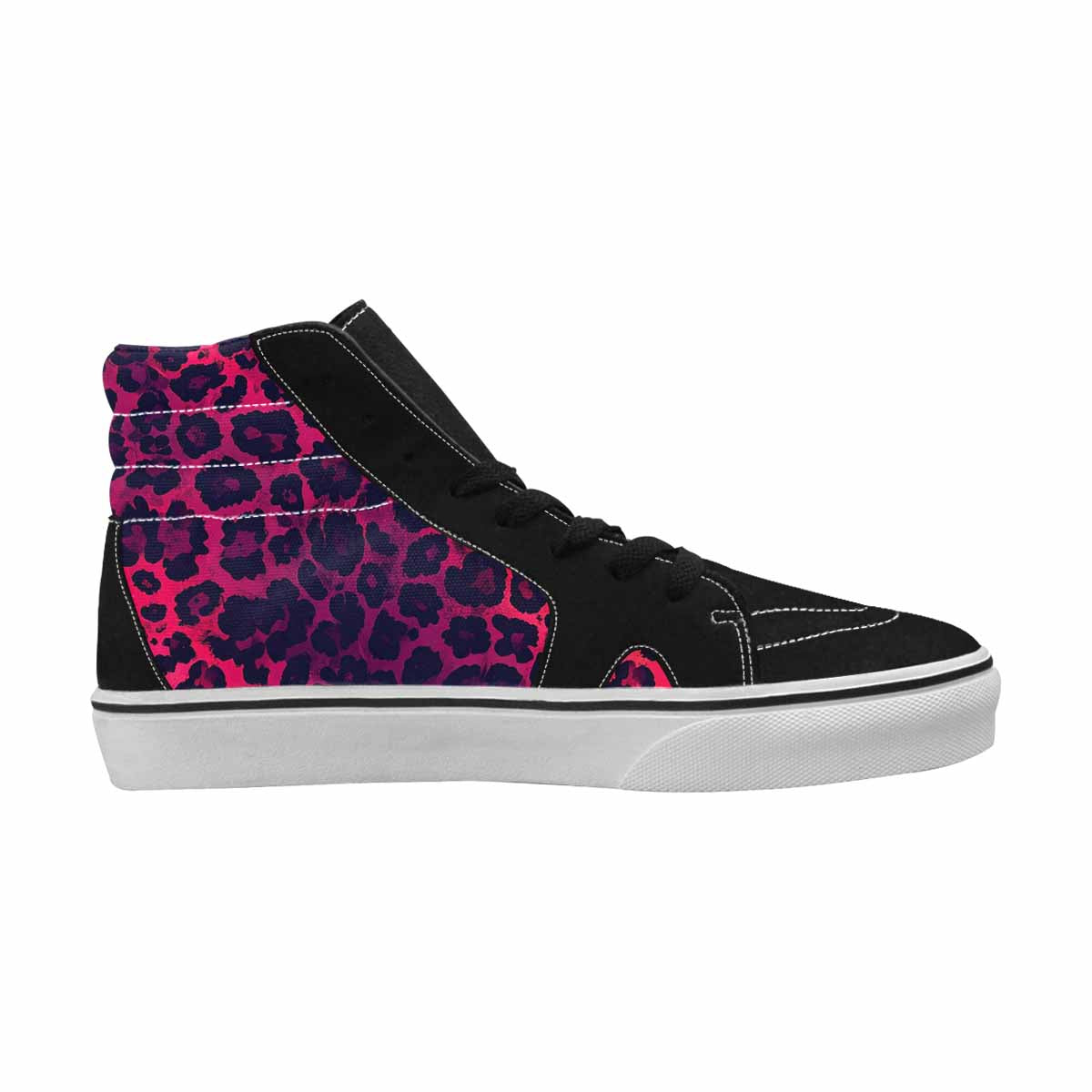 MEN'S Leopard Print Dark High Top Canvas Aesthetic Custom Shoes