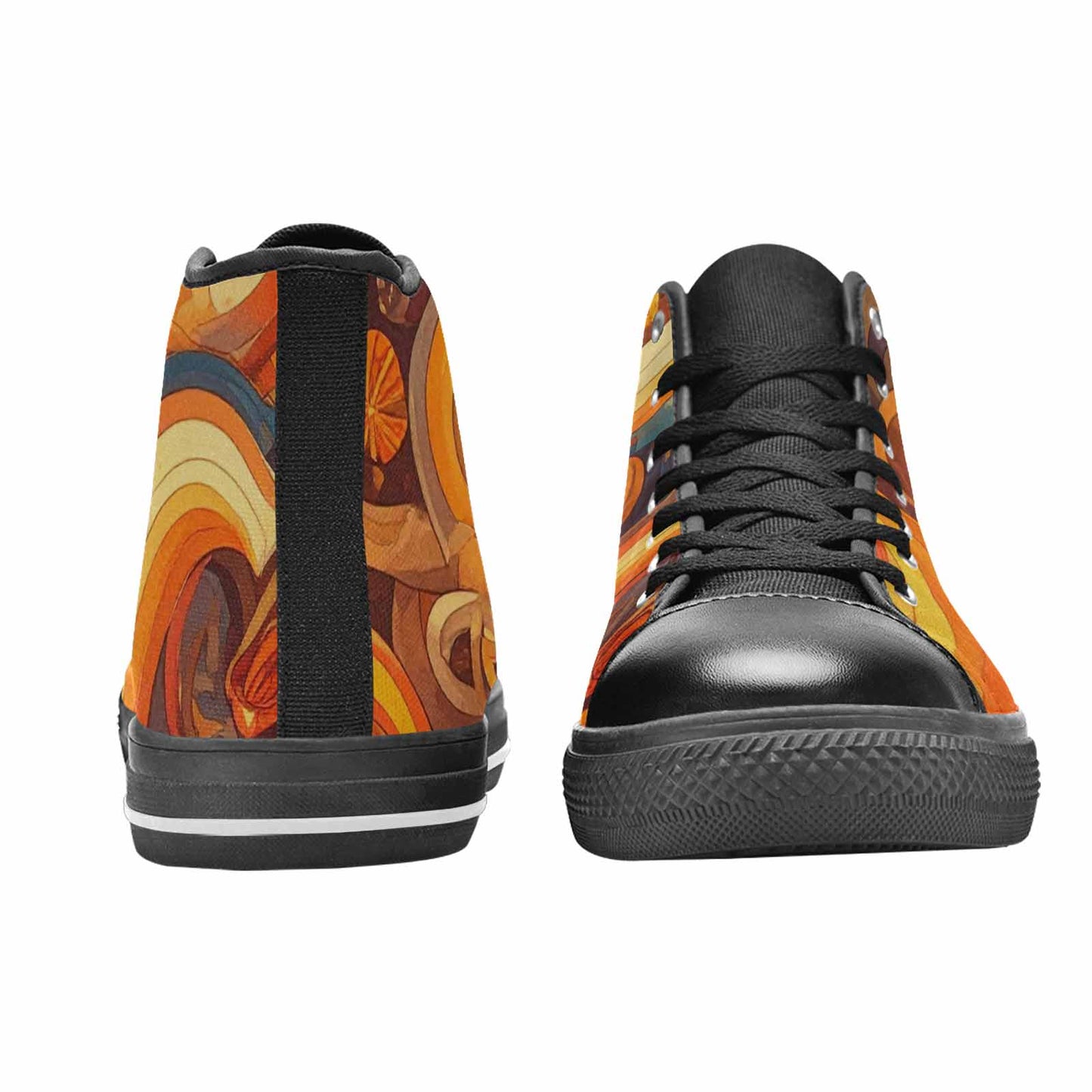 WOMEN'S Groovy 70S Peace High Top Canvas Cottagecore Custom Sneakers