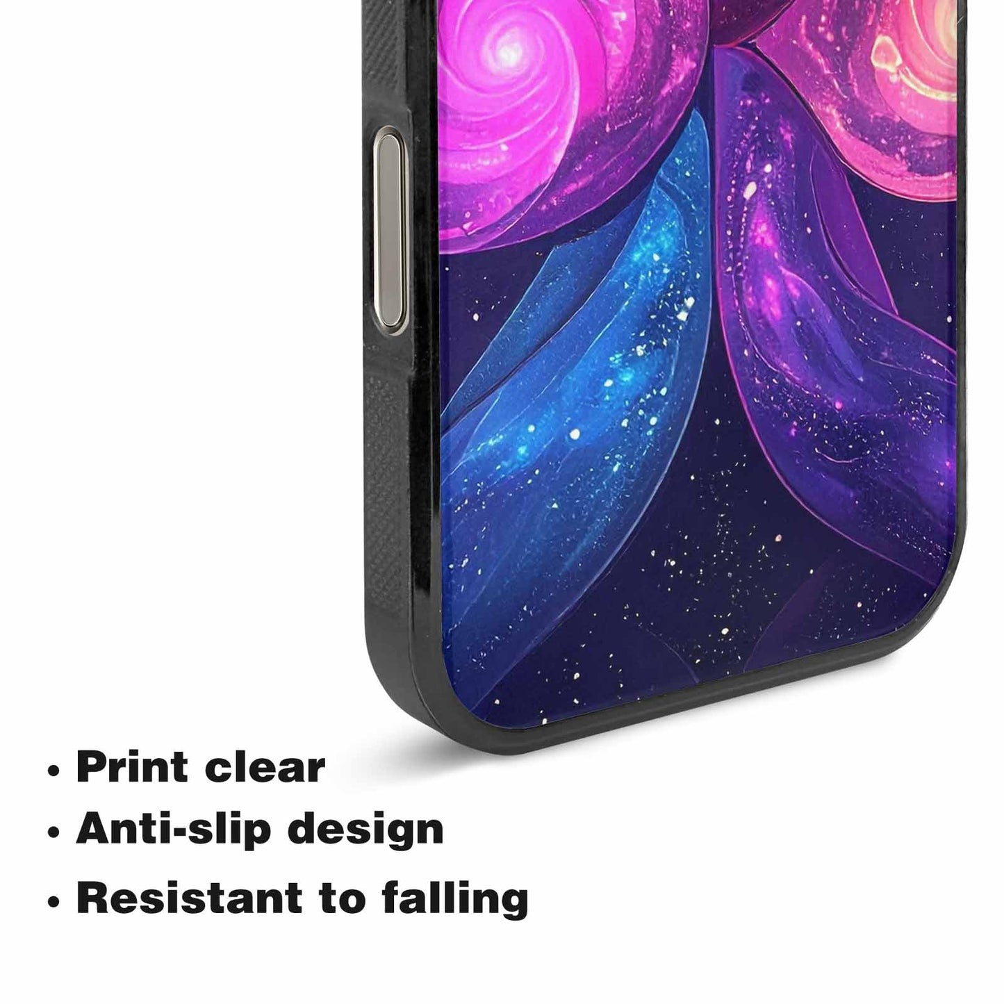 iPhone 16 Pro Max Case — Rose Galaxy Art Seamless Pattern Vibrant, Custom Print Case Cover