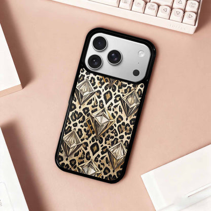 iPhone 17 Pro Case — Vintage Leopard Print Diamond Animal Print, Original Design Phone Case