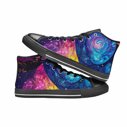 WOMEN'S Galaxy Snake Print High Top Canvas Aesthetic Custom Sneakers