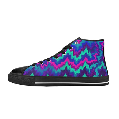 MEN'S Psychedelic Chevron Vortex Men’S High Top Canvas Y2K Custom Sneakers