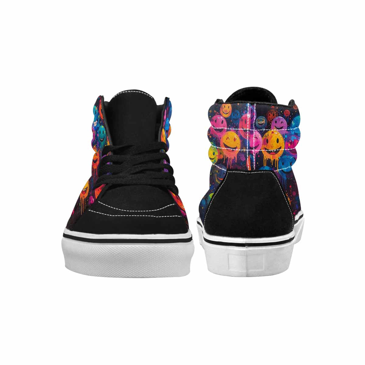 MEN'S Smiley Faces × Glow High Top Canvas Wallpaper Art Sneakers