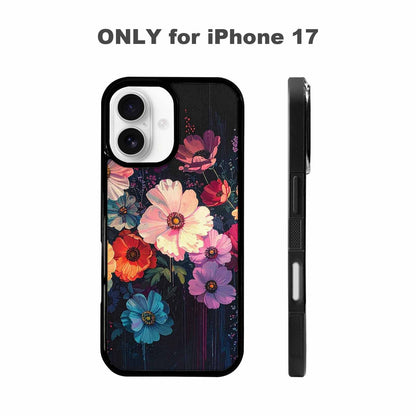 iPhone 17 Case — Shadowy Glitch Floral Pattern Floral, Customized Protective Case