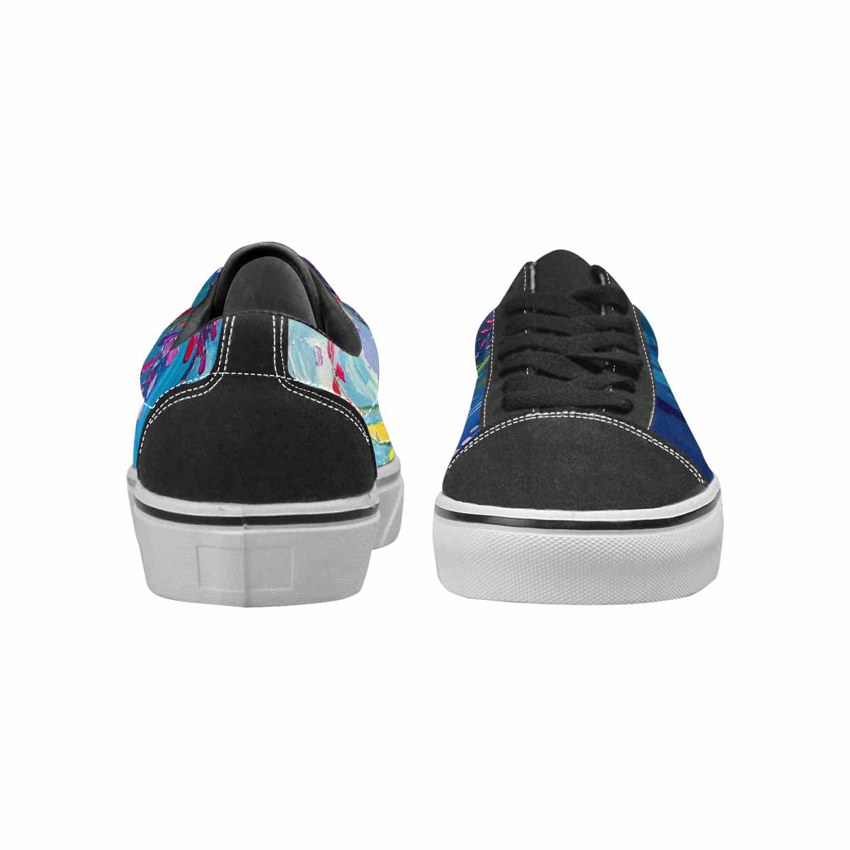 WOMEN'S Full Color Vibrant Monet Lace-Up Canvas Cottagecore Custom Sneakers