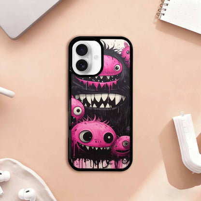 iPhone 17 Case — Black &amp; Pink Ink Cartoon Cute, Custom Designed Case Cover