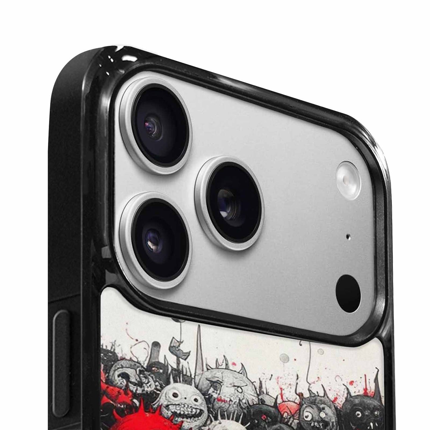iPhone 17 Pro Case — Black Red Ink Monsters General Cartoon, Original Design Phone Case