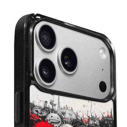 iPhone 17 Pro Case — Black Red Ink Monsters General Cartoon, Original Design Phone Case