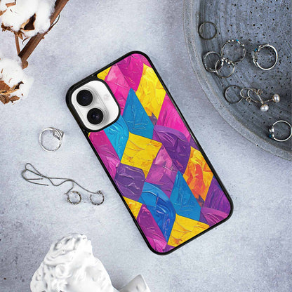 iPhone 16 Plus Case — Pansexual Flag Color Theme Small Rainbow, Original Design Phone Case