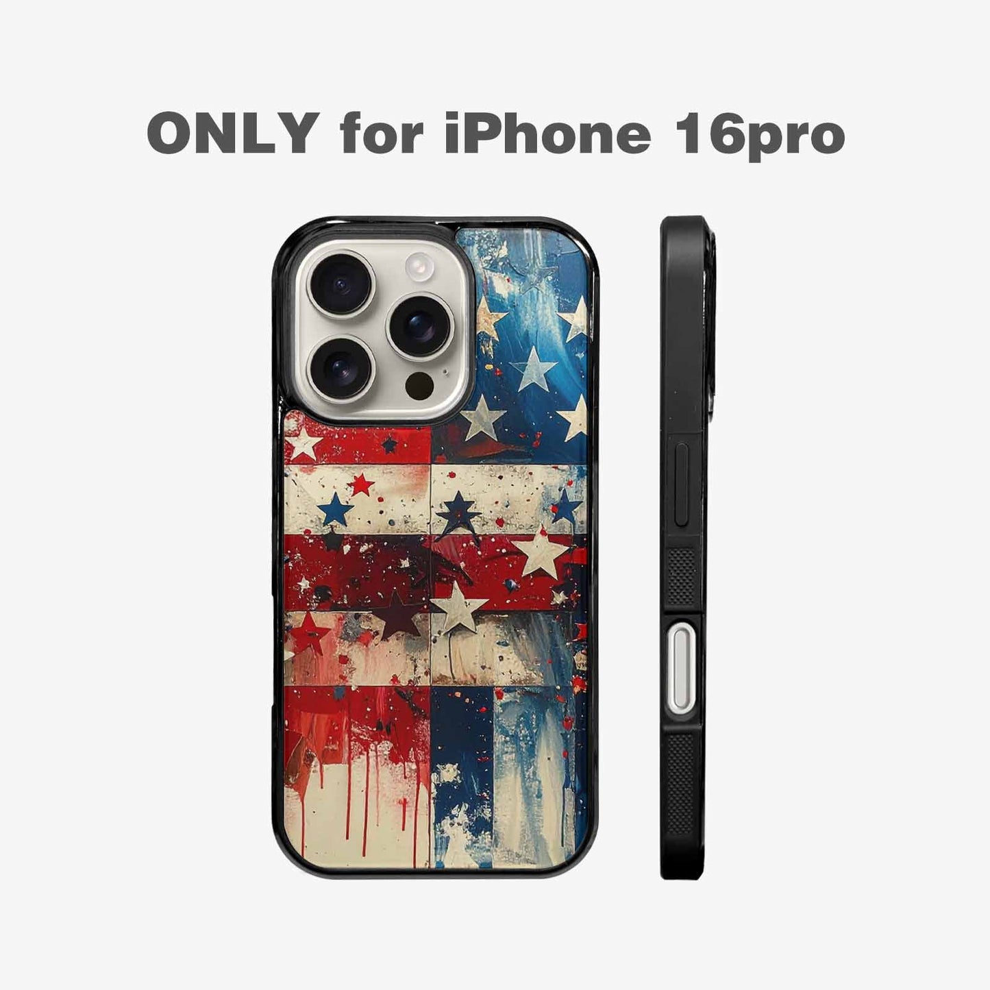 iPhone 16 Pro Case — Patriotic Stars And Stripes American Stars, Personalized Phone Case