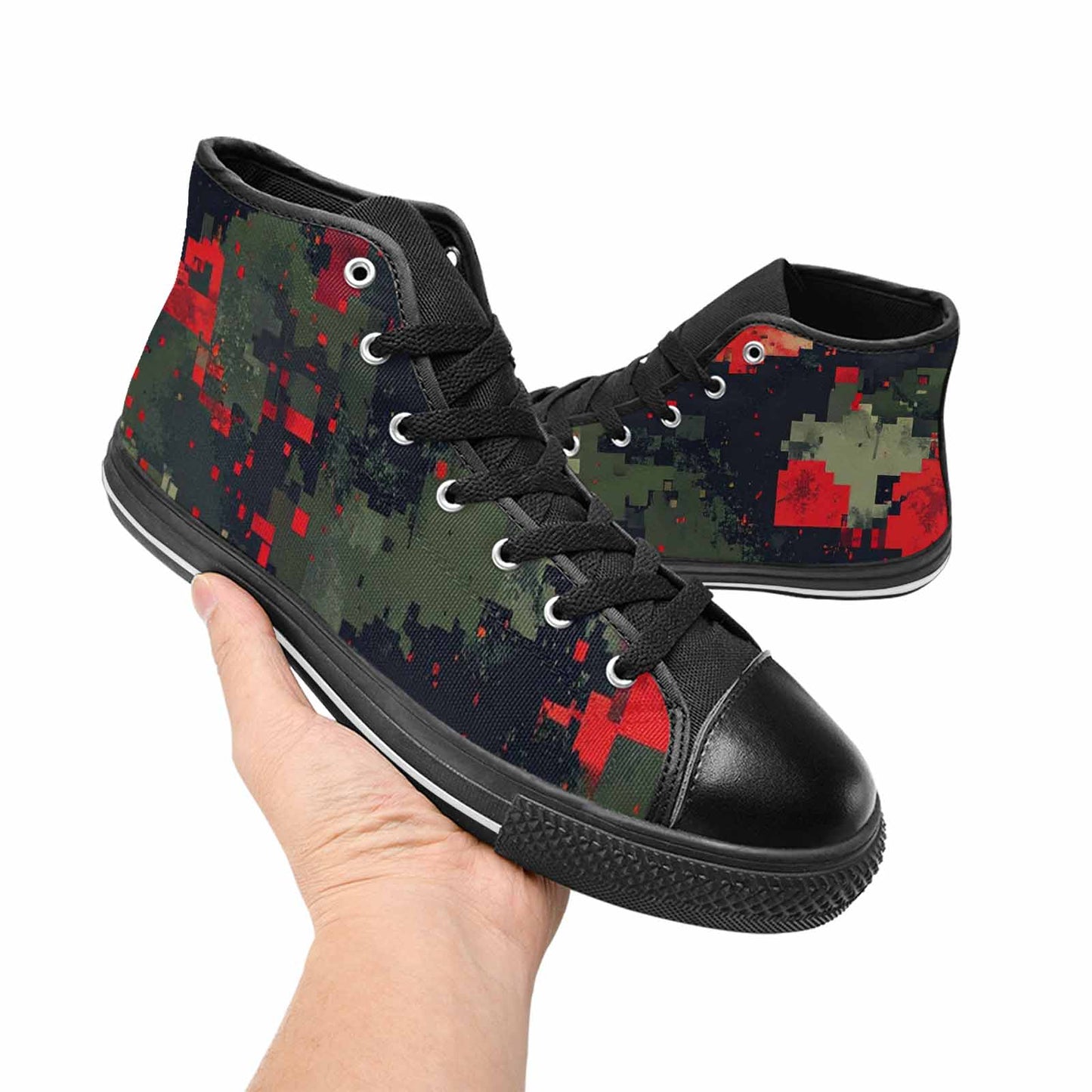 WOMEN'S Military Camouflage Blotch High Top Canvas Dreamcore Custom Sneakers