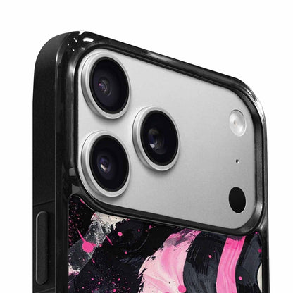 iPhone 17 Pro Case — Black Pink Ink Zebra Stripe Animal, Custom Printed Phone Case