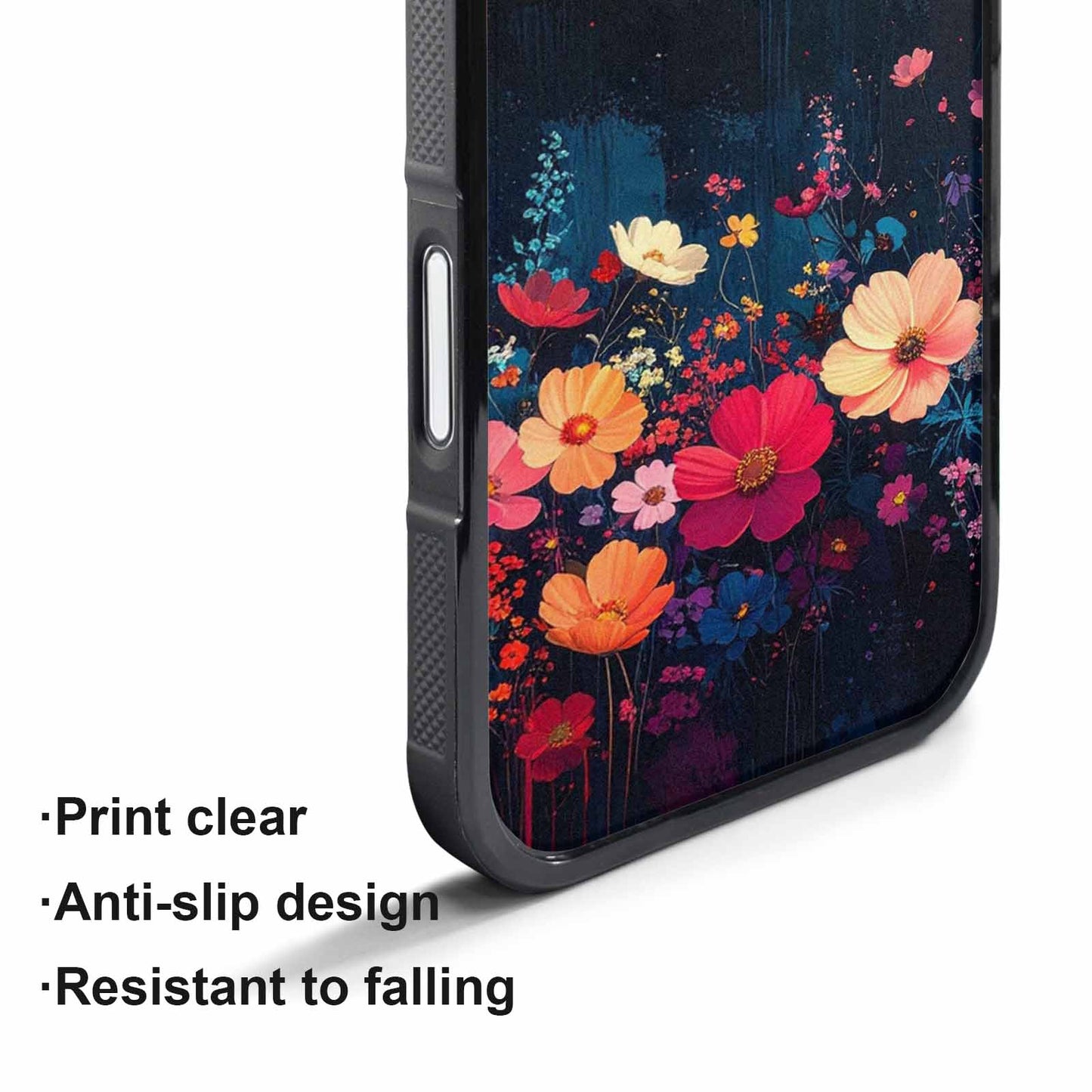 iPhone 17 Pro Max Case — Shadowy Glitch Floral Pattern Floral, Unique Phone Case Design