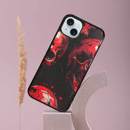 iPhone 15 Plus Case — 1000\'s Of Skulls Overlapping Eachother Everywhere, Customized Protective Case
