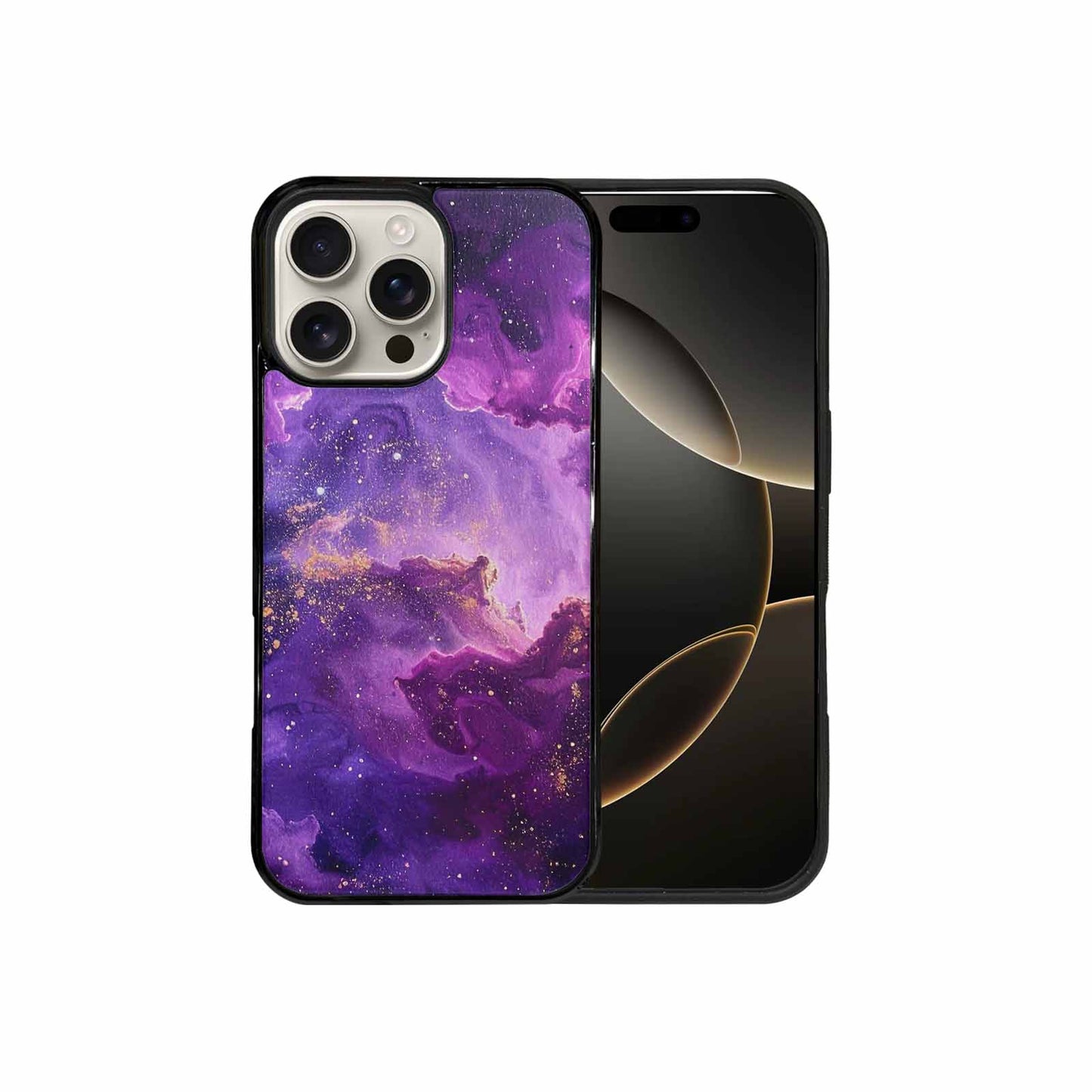 iPhone 16 Pro Max Case — Purple Color Tones Nebula Texture With, Custom Print Case Cover