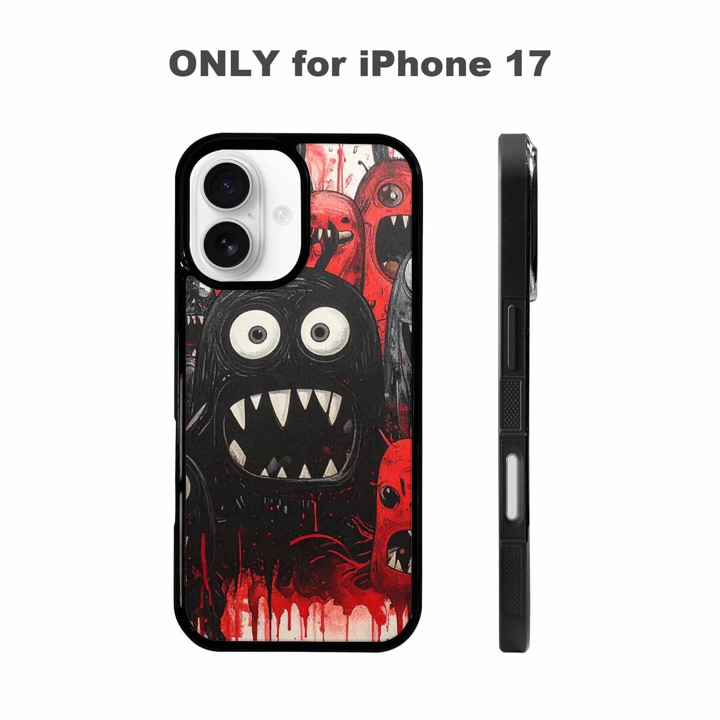 iPhone 17 Case — Black &amp; Red Ink Cartoon Cute, Unique Phone Case Design