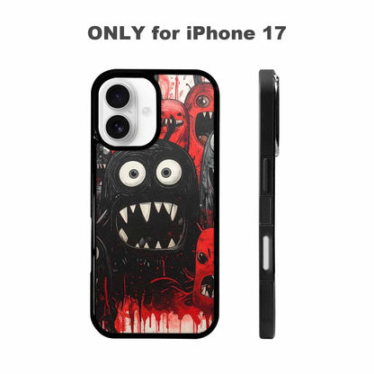 iPhone 17 Case — Black &amp; Red Ink Cartoon Cute, Unique Phone Case Design