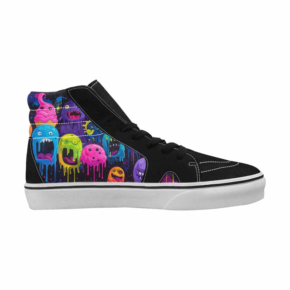 MEN'S Ice Cream Monsters  High Top Canvas Kaleidoscope Sneakers
