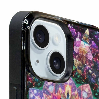 iPhone 15 Case — Crystal Mandala Art Seamless Pattern Vibrant, Custom Phone Case