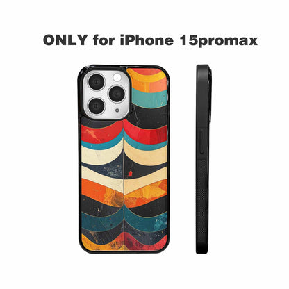 iPhone 15 Pro Max Case — Retro Wave Scallop Stripe Small Wavy, Custom Print Case Cover