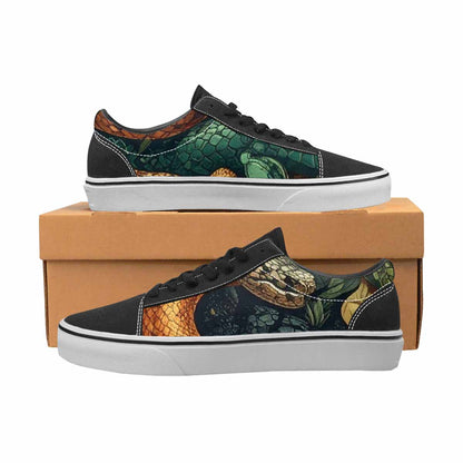 MEN'S Snake Skin Reptile Canvas Lace-Up Vibrant Chaos Custom Shoes