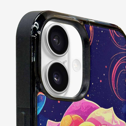 iPhone 16 Plus Case — Rose Galaxy Art Seamless Pattern Vibrant, Custom Print Case Cover