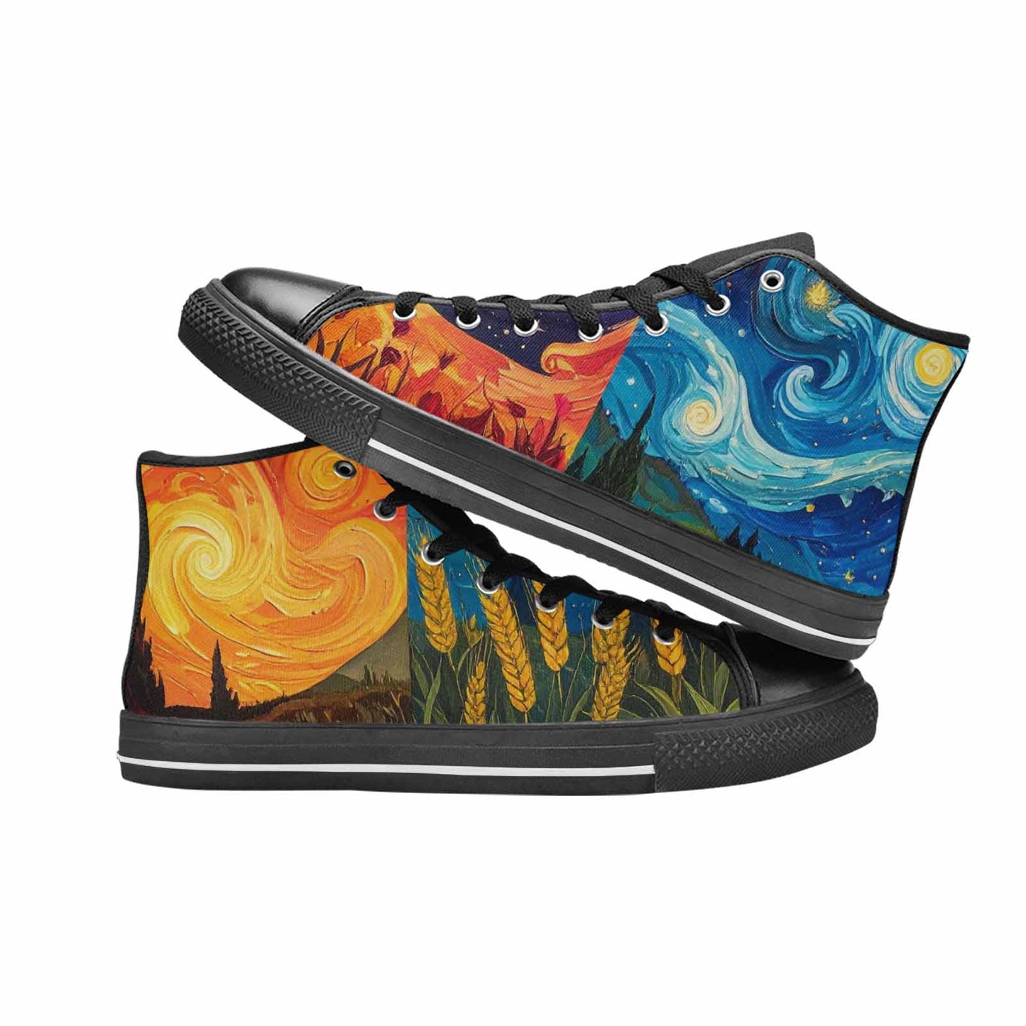 MEN'S Van Gogh-Style Swirl High Top Canvas Dreamcore Shoes