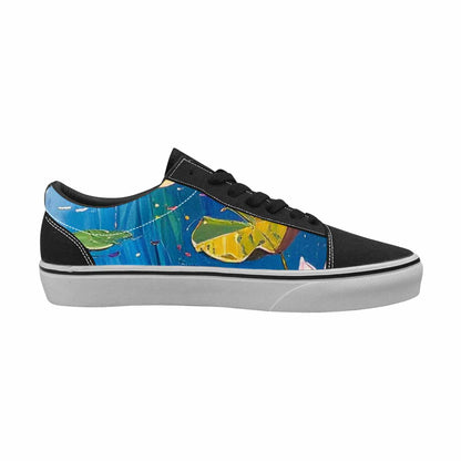 WOMEN'S Full Color Vibrant Monet Lace-Up Canvas Wallpaper Art Sneakers