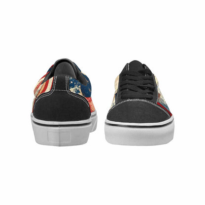 WOMEN'S American Flag Stars Canvas Lace-Up Grunge Custom Shoes