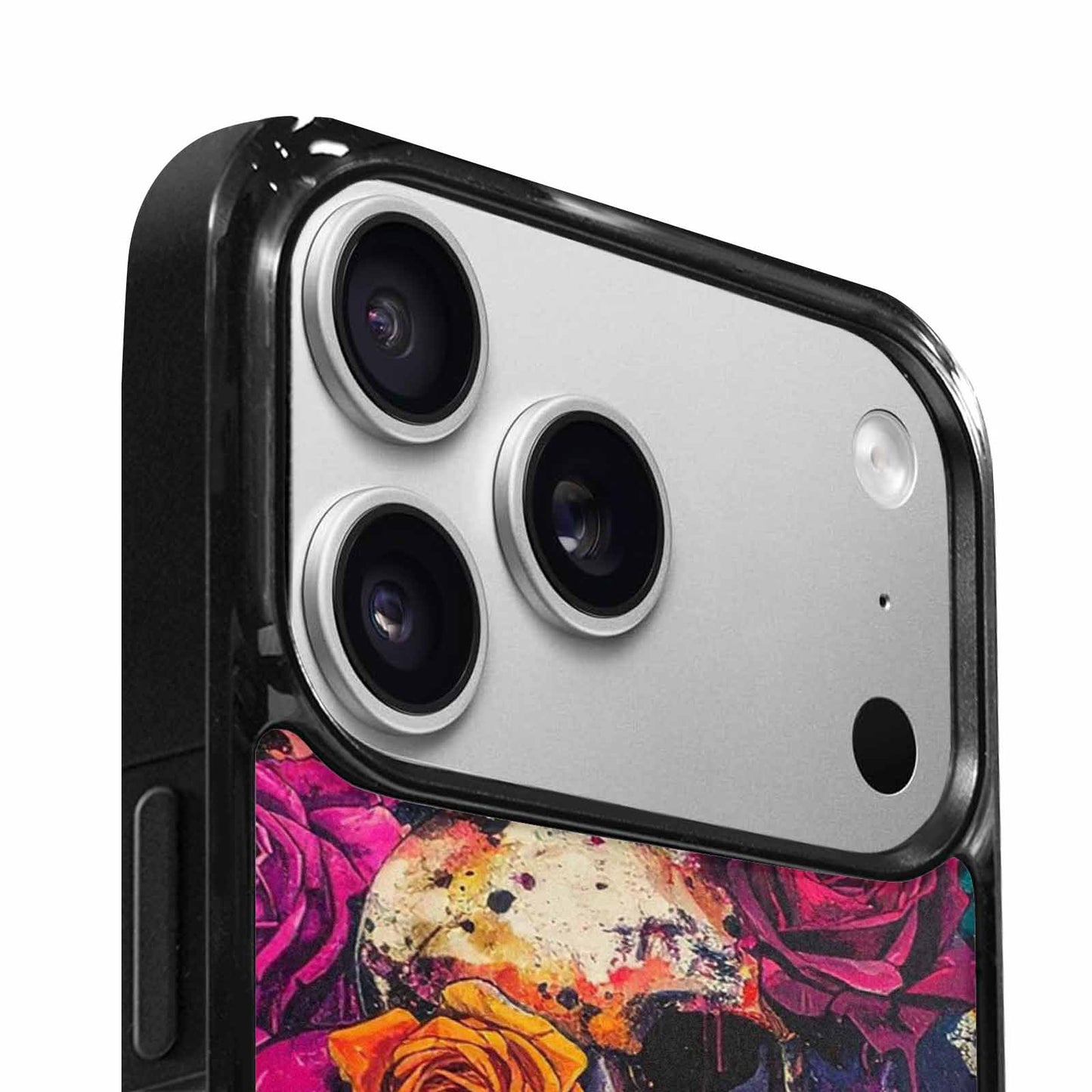 iPhone 17 Pro Max Case — Skulls Roses Acid Wash Custom Gothic, Custom Print Case Cover
